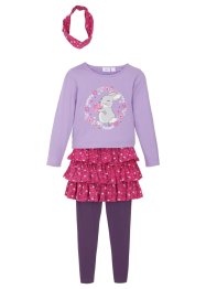 Topp, kjol, leggings och hårband för flickor (4 delar), bpc bonprix collection