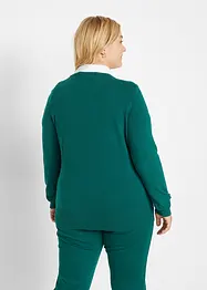 Finstickad cardigan i basmodell med knappslå, bonprix