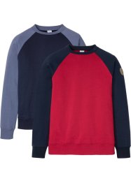 Sweatshirt med raglanärmar (2-pack), John Baner JEANSWEAR