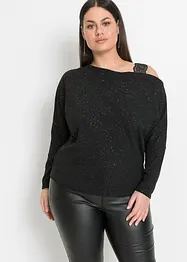 One shoulder-topp med glittereffekt, bonprix