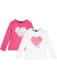 Långärmad topp för flickor (2-pack), bpc bonprix collection