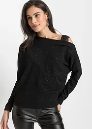 One shoulder-topp med glittereffekt, bonprix