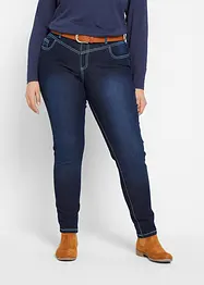 Slim Jeans Mid Waist, kontrastfärgade sömmar, bonprix