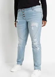 Boyfriendjeans med destroyed-effekter och återvunnen polyester, bonprix