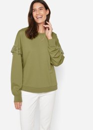 Sweatshirt med ryschdetaljer, bpc bonprix collection