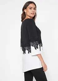 Longshirt med asymmetriskt snitt och spets, bonprix