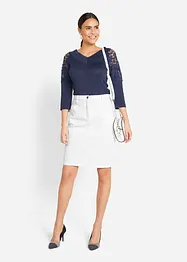 Jeanskjol med stretch, bonprix