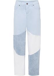 Tunnformade jeans med lapptäckslook, RAINBOW