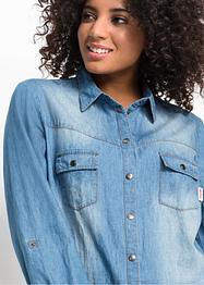 Jeansblus med tryckknappar, långärmad, John Baner JEANSWEAR