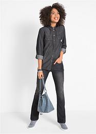 Jeansblus med tryckknappar, långärmad, John Baner JEANSWEAR