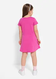 Kortärmad jerseyklänning för barn (2-pack), ekologisk bomull, bonprix