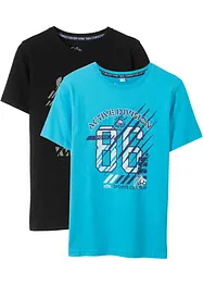 T-shirt för pojkar (2-pack), ekologisk bomull, bonprix