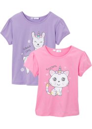 T-shirt för flickor (2-pack), bpc bonprix collection