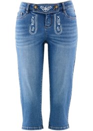 Folkdräktsinspirerade jeans med broderi, 3/4-längd, bpc bonprix collection