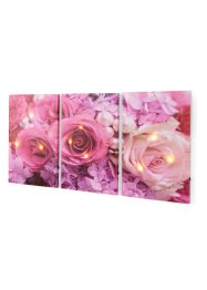 Tavla med rosor och LED-belysning (3 delar), bpc living bonprix collection