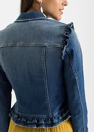 Jeansjacka med volanger, bonprix