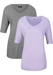 T-shirt i viskos (2-pack), bonprix