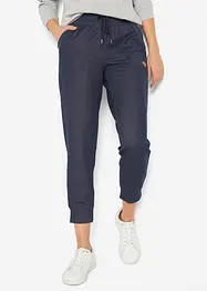 Trikåbyxa med jeanslook, 7/8-längd, bonprix