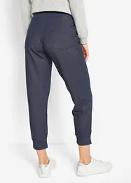 Trikåbyxa med jeanslook, 7/8-längd, bonprix