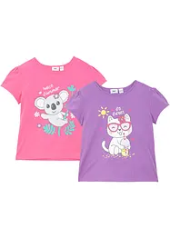 T-shirt i ren ekologisk bomull för barn (2-pack), bonprix
