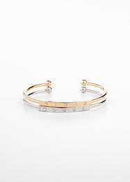 Armring med kristaller (2-pack), bpc bonprix collection