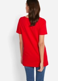 Lång T-shirt i basmodell med korta ärmar (2-pack), bonprix