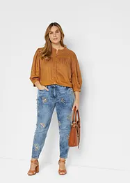 Slim Fit Jeans med blombroderi, bonprix