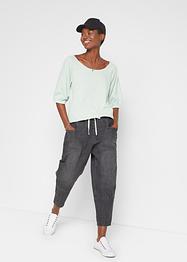 O-formade jeans med stora fickor och bekväm midja, 7/8-längd, bpc bonprix collection