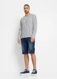Stretchiga jeansshorts med förstärkt gren, normal passform, bonprix