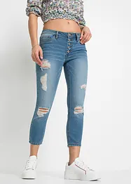 Korta stuprörsjeans med destroyed-look, bonprix