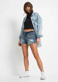 Jeansshorts med broderi, bonprix