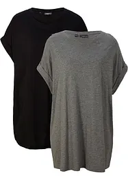 Lång topp med bomull (2-pack), bonprix
