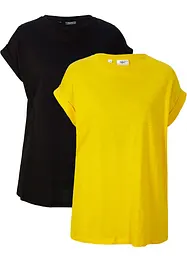 Lång topp med bomull (2-pack), bonprix