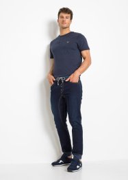 Dra på-jeans med trikålook, smal passform, RAINBOW