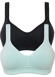 T-shirtbehå utan bygel med bomull (2-pack), bonprix