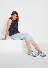 Caprijeans Mid Waist för barn, bonprix