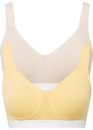 BH utan bygel med ekologisk bomull (2-pack), bonprix
