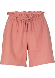 Shorts med paperbagmidja och linne, bonprix