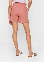 Shorts med paperbagmidja och linne, bonprix