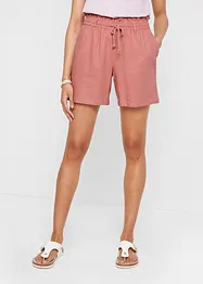 Shorts med paperbagmidja och linne, bonprix