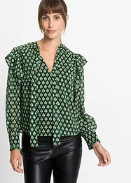 Blus med volanger, bonprix