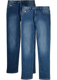 Stretchjeans med återvunnen bomull, klassisk passform, avsmalnande ben (2-pack), John Baner JEANSWEAR
