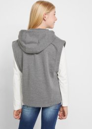 Långärmad T-shirt + ärmlös sweatshirt för flickor (2 delar), bpc bonprix collection