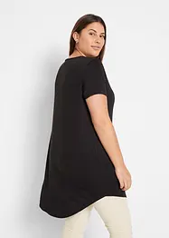 Kortärmad lång topp i mjuk viskos, bonprix