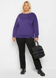 Oversize-sweatshirt med korta slitsar i fållen, bonprix