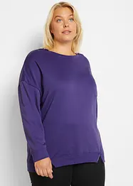 Oversize-sweatshirt med korta slitsar i fållen, bonprix