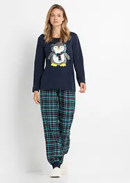 Pyjamas med flanellbyxa, bonprix