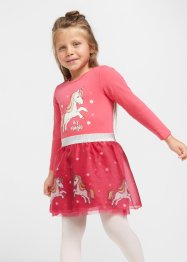 Jerseyklänning med organza, för flickor, bpc bonprix collection
