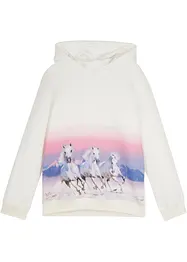 Sweatshirt med huva i ren bomull, bonprix