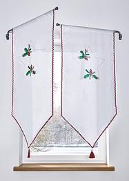 Spetsig gardin med broderat julmotiv (1-pack), bpc living bonprix collection